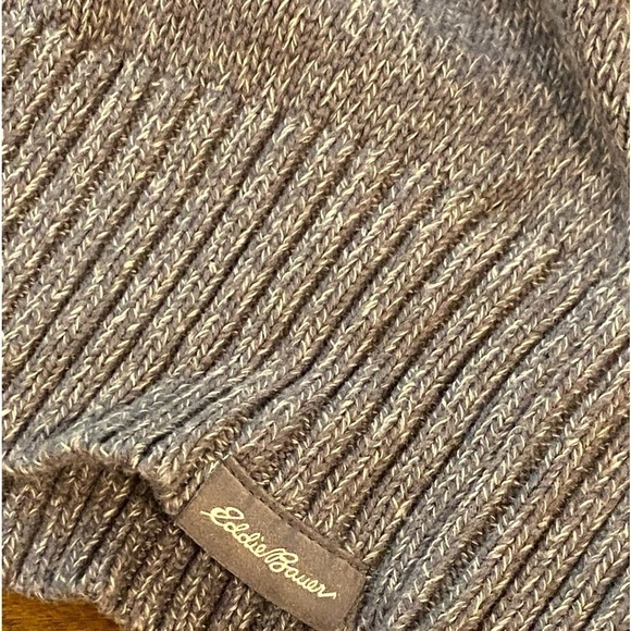 Eddie Bauer 1/4 Zip Brown Knit Pullover Sweater Men's Size TL - Picture 4 of 8